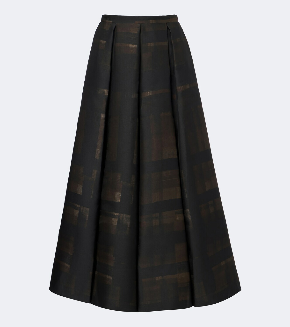 Emilia Wickstead Sylvane checked pleated mikado midi skirt