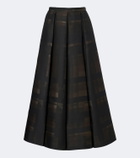 Emilia Wickstead Sylvane checked pleated mikado midi skirt
