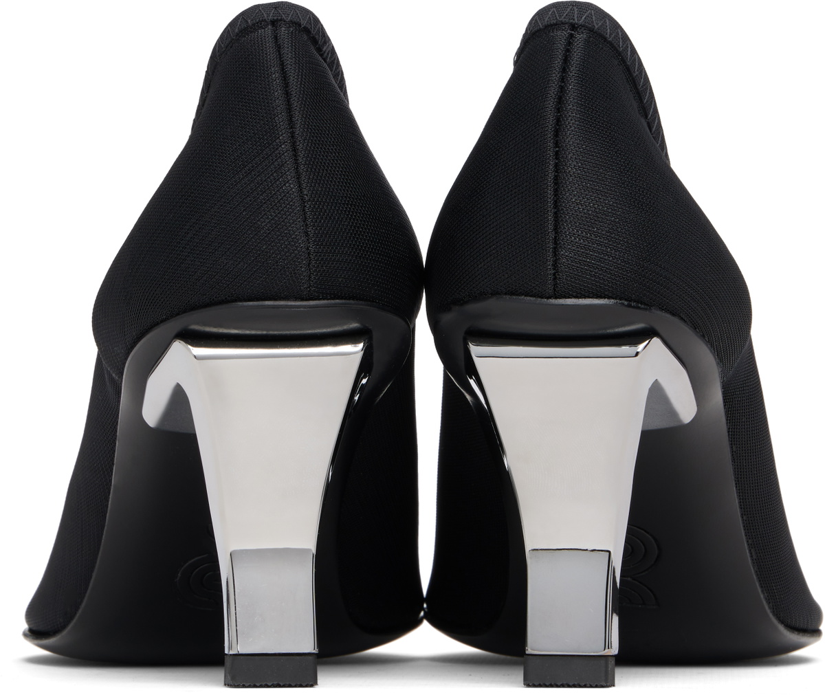 Nicole Saldaña Black Harper Mesh Heels