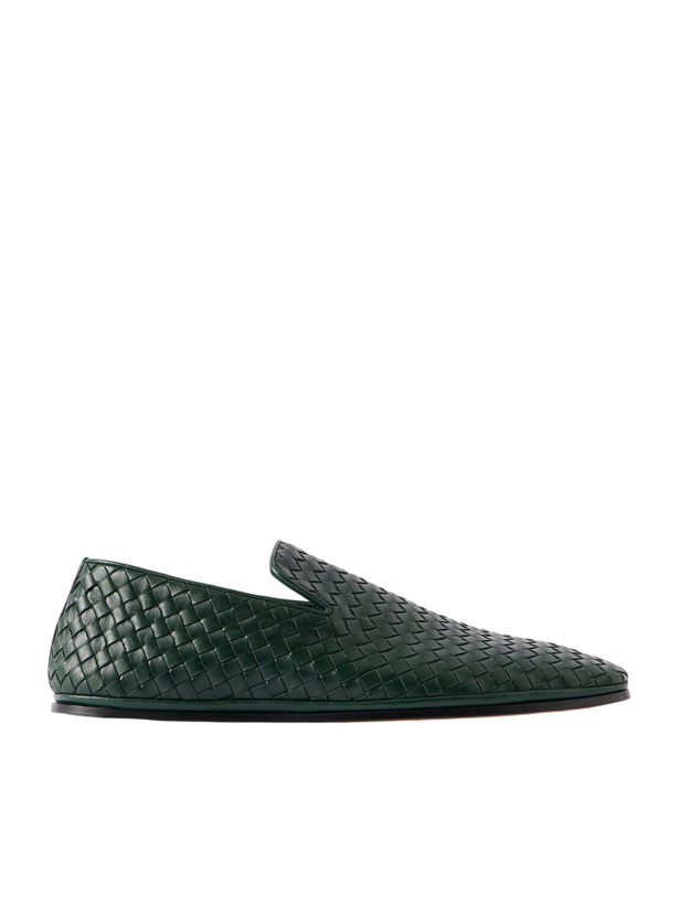 Photo: Bottega Veneta - Intrecciato Leather Loafers - Green