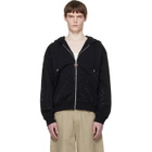 Casablanca Black Crystal Monogram Long Sleeve Hoodie