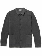 Sunspel - Convertible-Collar Ribbed Cotton Cardigan - Gray