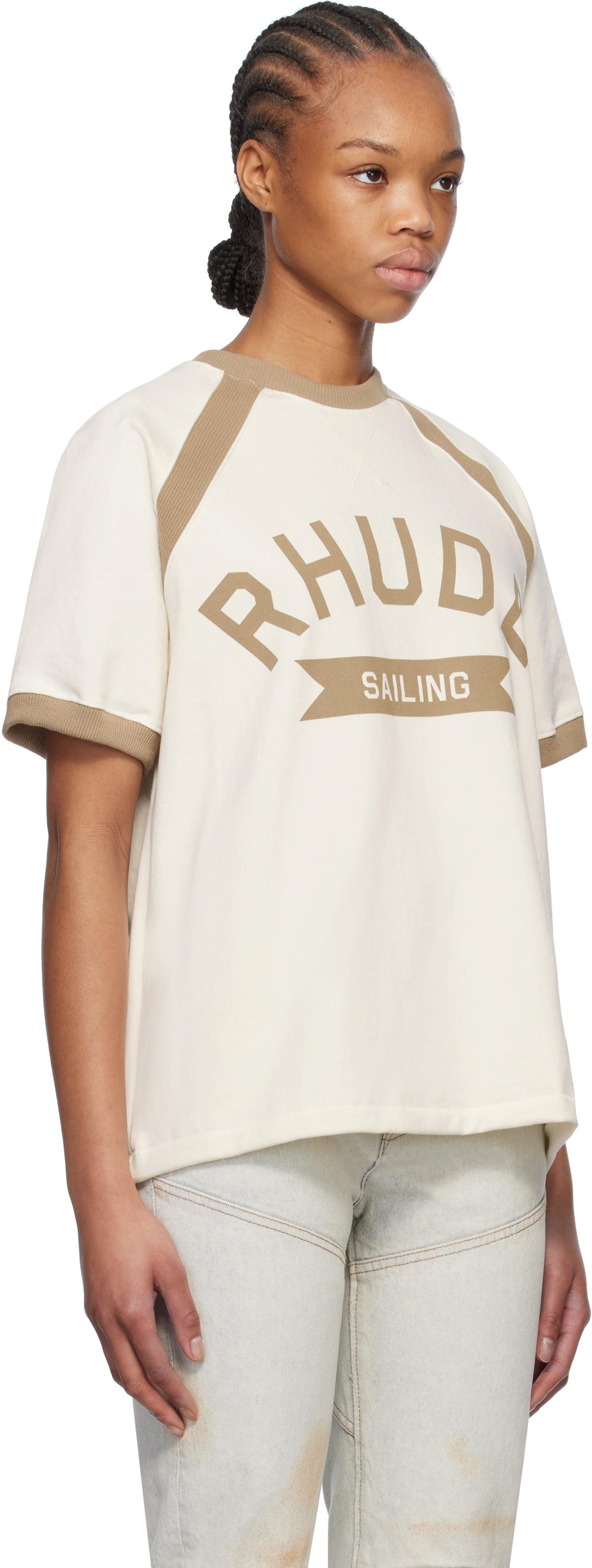【関税込み】Rhude オフホワイト 'St. Rhude' Seal Tシャツ Rhude St. Rhude Seal Tee in Vintage White | REVOLVE