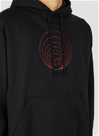 Logo Embroidery Hooded Sweatshirt in Black