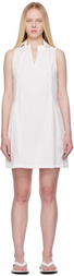 AMOMENTO White Nylon Hooded Minidress