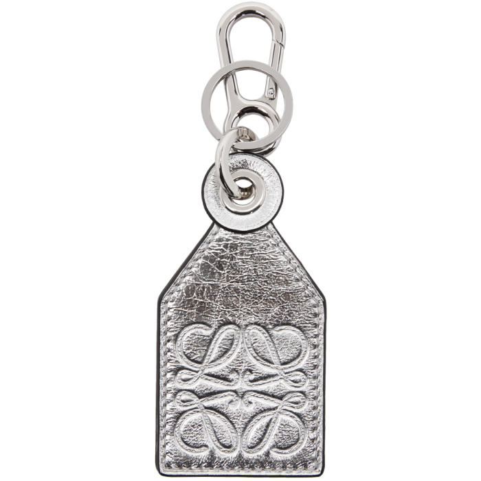 Loewe Silver Tag Charm Keychain 