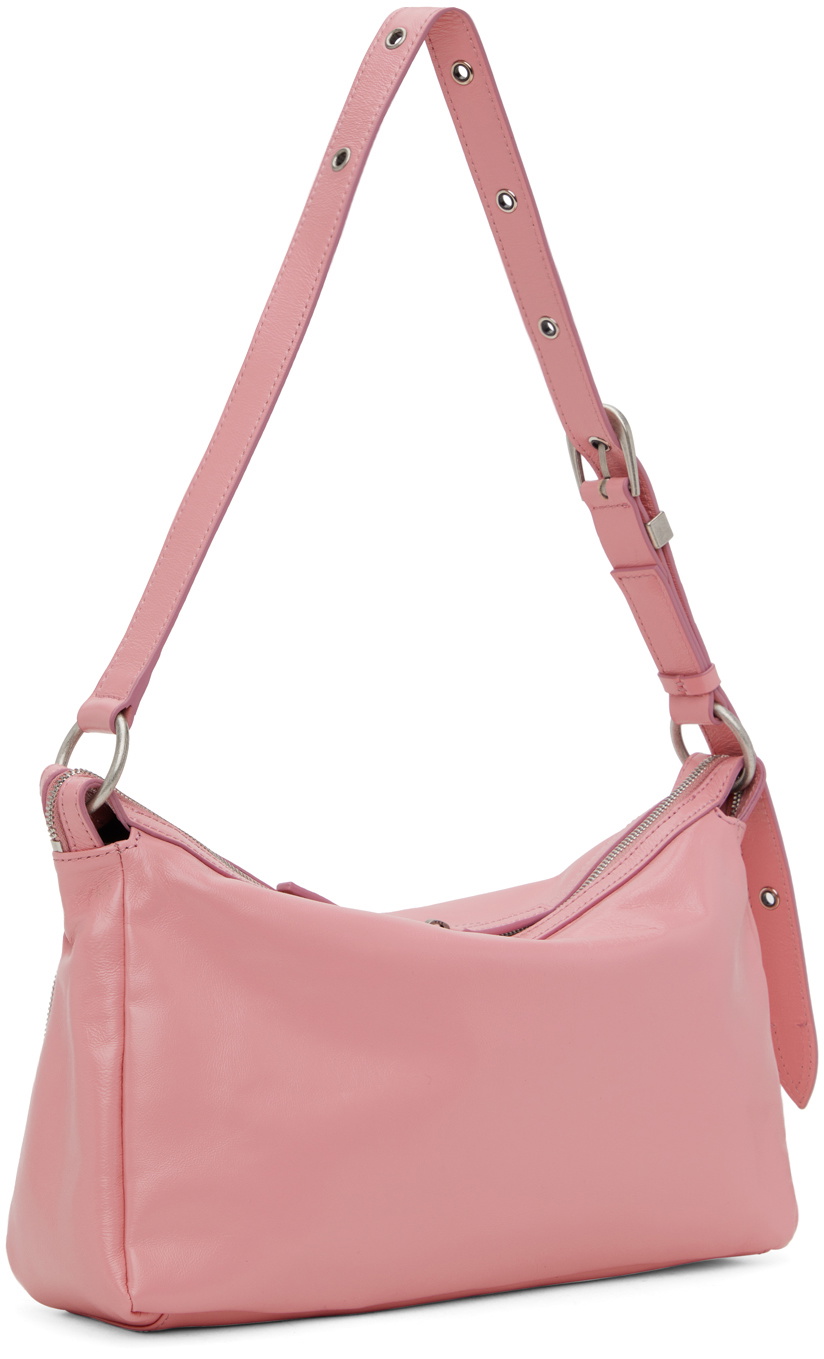 ☆MARGE SHERWOOD☆ ZIPPER SMALLpale pink glossy plain MARGESHERWOOD Zipper Small Bag Pale Pink Glossy Plain | END