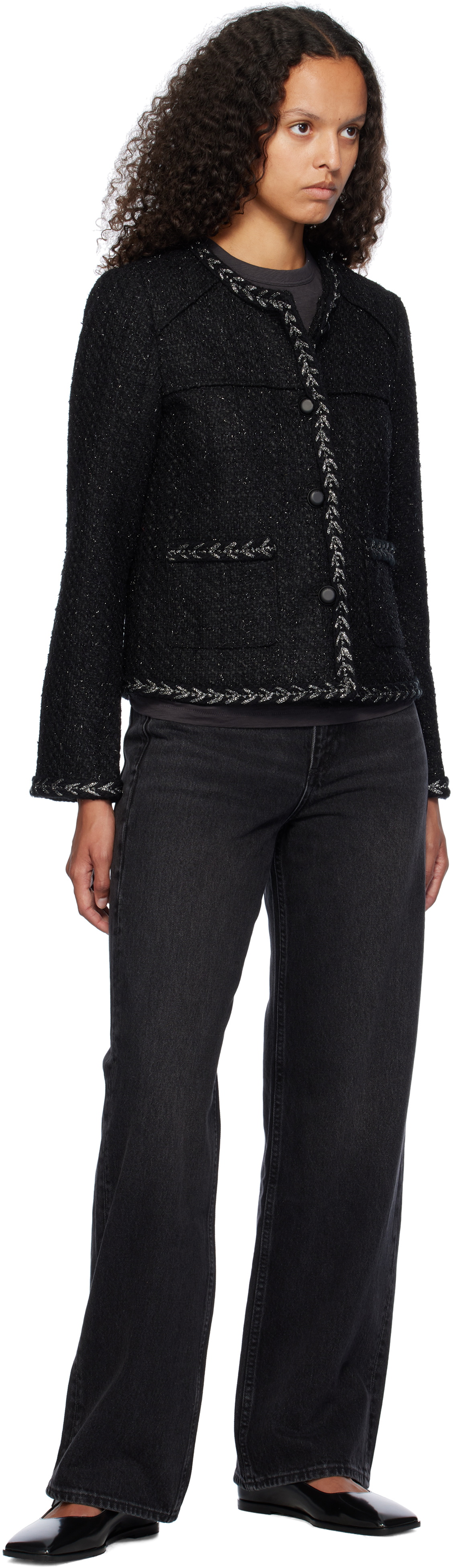 rag & bone Black Mirabelle Tweed Jacket