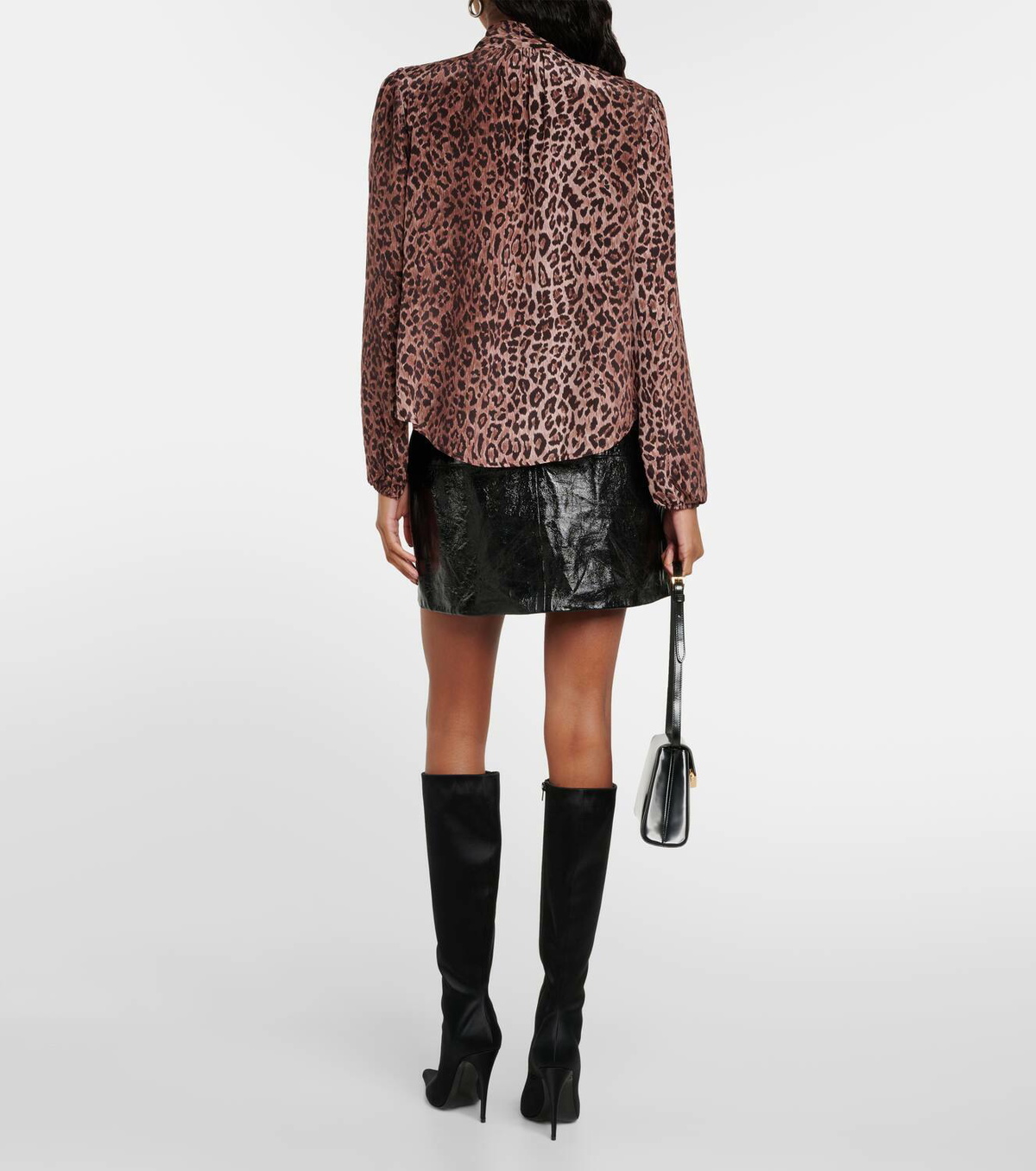 Rixo Moss leopard-print silk blouse