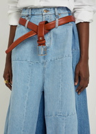 A.W.A.K.E Mode Panelled Two-tone Wide-leg Jeans Blue