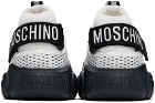 Moschino White & Gray Teddy Strap Sneakers
