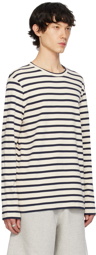 Jil Sander Beige & Navy Multistripe Long Sleeve T-Shirt