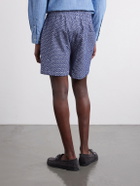 Portuguese Flannel - Abstract Tile Straight-Leg Cotton Shorts - Blue