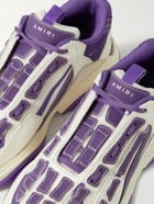 AMIRI - Bone Runner Leather-Trimmed Mesh Sneakers - Purple
