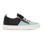 Giuseppe Zanotti Blue and Black Double May London Sneakers