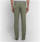 Hartford - Troy Slim-Fit Linen-Chambray Drawstring Trousers - Men - Sage green