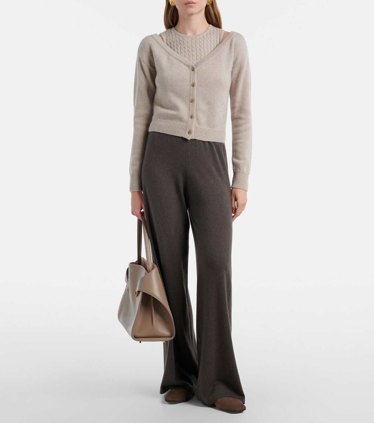 Lisa Yang Aina cotton and cashmere wide-leg pants
