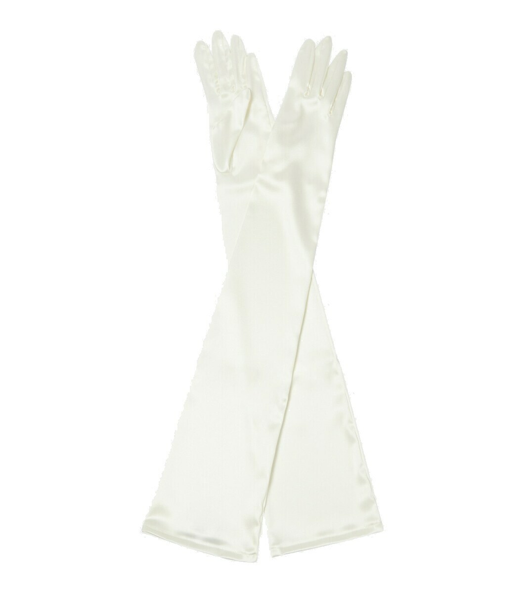 手袋 Dolce & Gabbana Long Gloves. Long satin gloves in Red for Women | Dolce&Gabbana® US