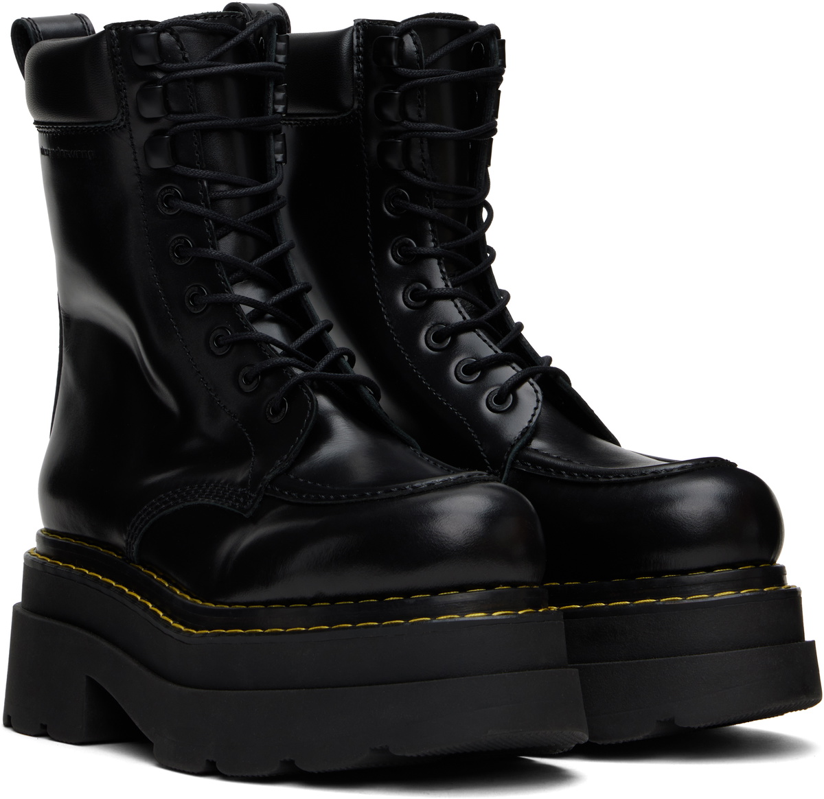 Alexander Wang Black Atlas Lace-Up Platform Boots