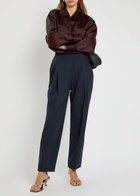 Tove Robena Pleated Wool Trousers Navy