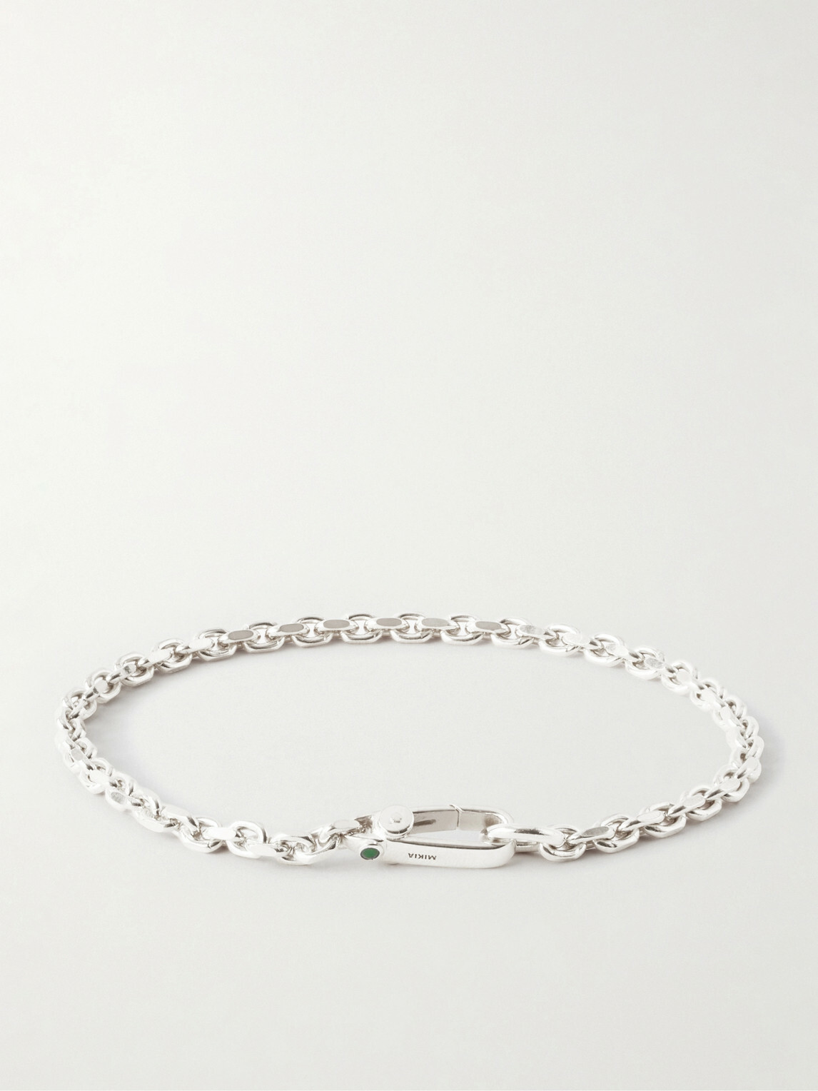 Mikia - Sterling Silver and Emerald Chain Bracelet - Silver