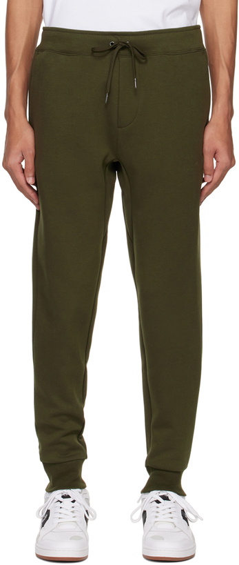 Photo: Polo Ralph Lauren Khaki Embossed Sweatpants