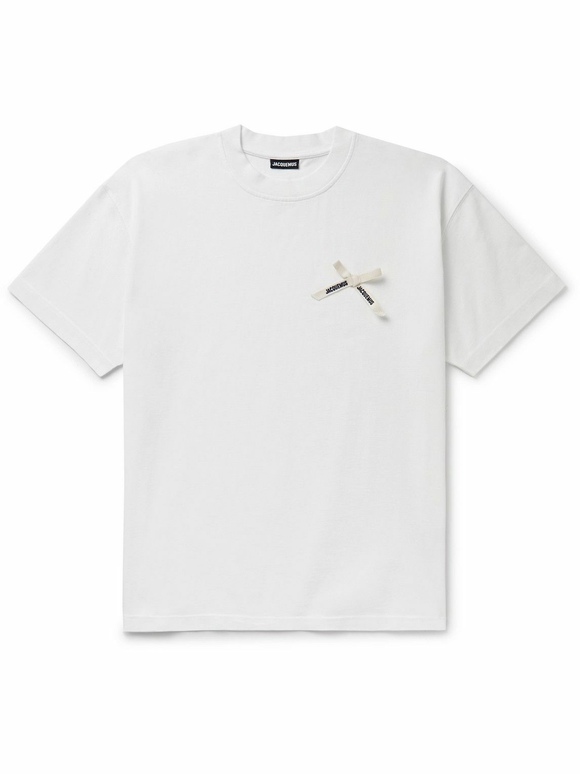 ☆JACQUEMUS☆ Le T-Shirt Noeud Tシャツ ロゴ リボン 送関込 JACQUEMUS Noeud Logo-Ribbon T-Shirt in Red | endource