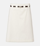 Ferragamo Belted cotton and silk miniskirt