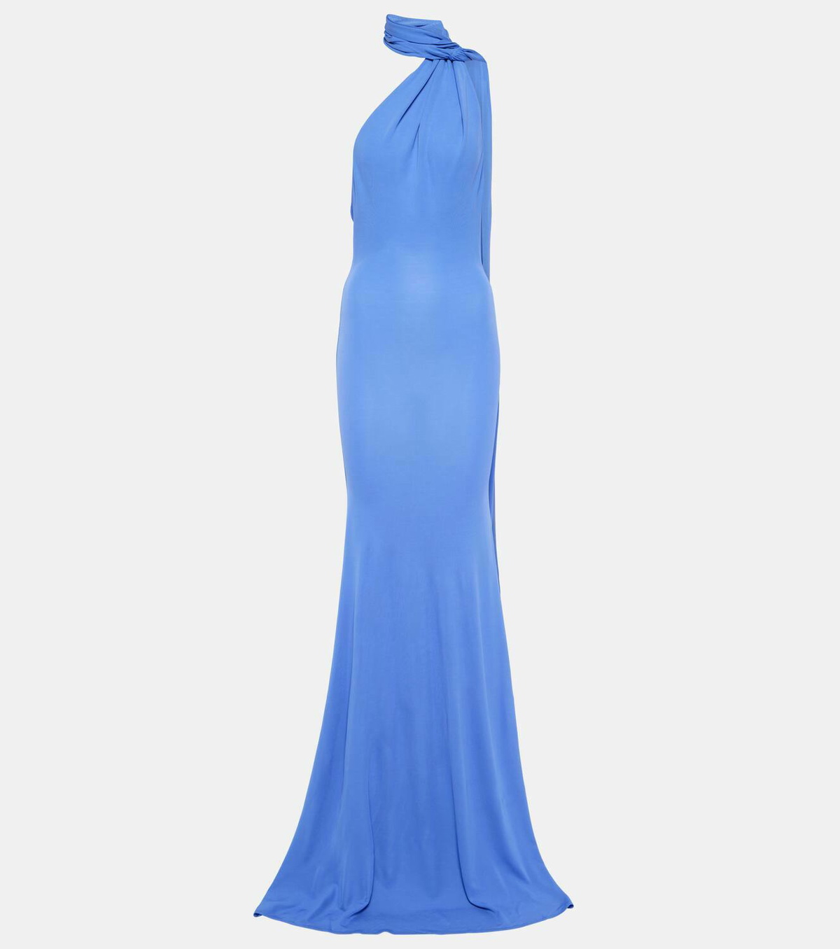 Alex Perry Scarf-detail open-back jersey gown