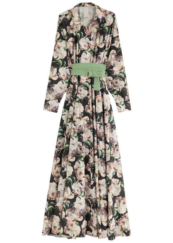 Photo: Norma Kamali Floral-print Shell Maxi Dress Pink
