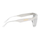 Bottega Veneta Silver Rectangular Sunglasses