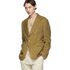 Dries Van Noten Brown and Yellow Bareno Blazer