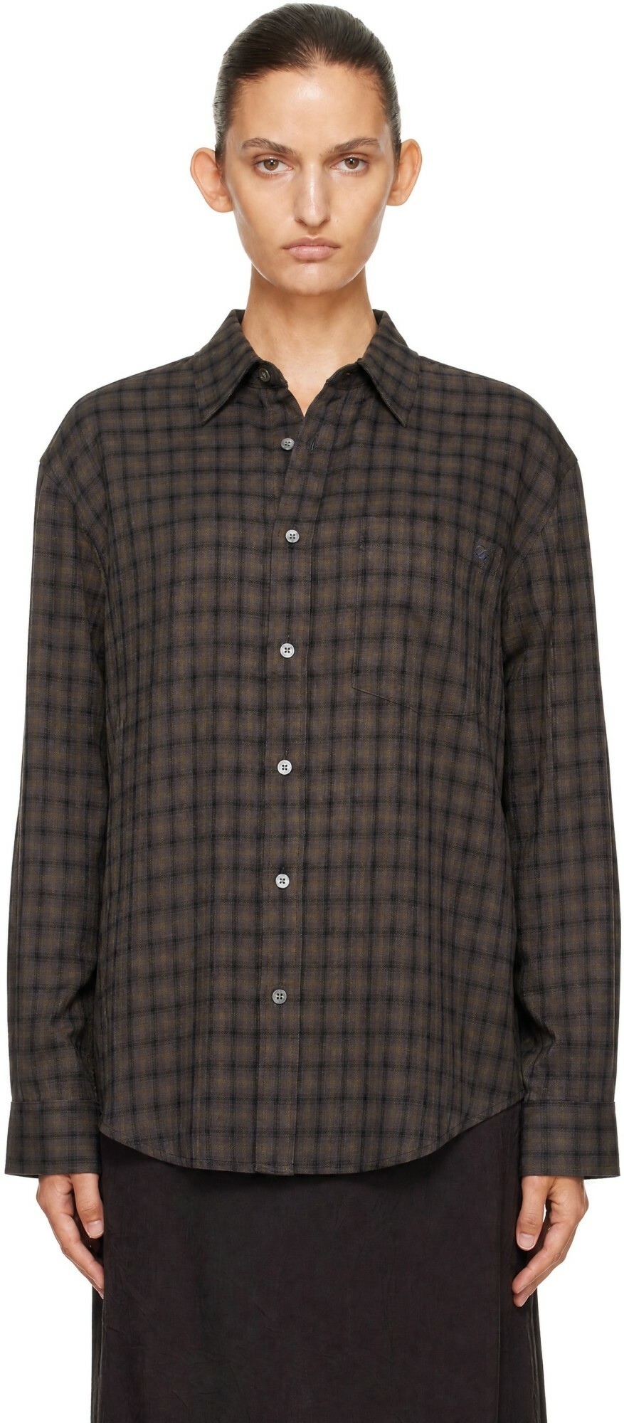 Dunst Gray Checked Flannel Shirt