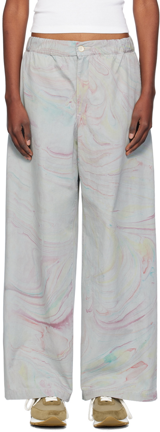 The Elder Statesman Gray Marble Gabber Trousers