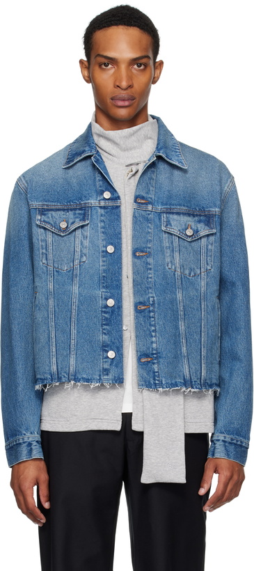 Photo: MM6 Maison Margiela Blue Frayed Denim Jacket