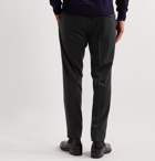 Brioni - Slim-Fit Tapered Pleated Silk-Twill Trousers - Black