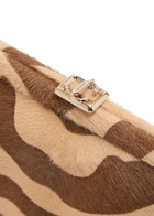 Jimmy Choo Skylar Zebra-print Calf Hair Clutch - Brown - One Size