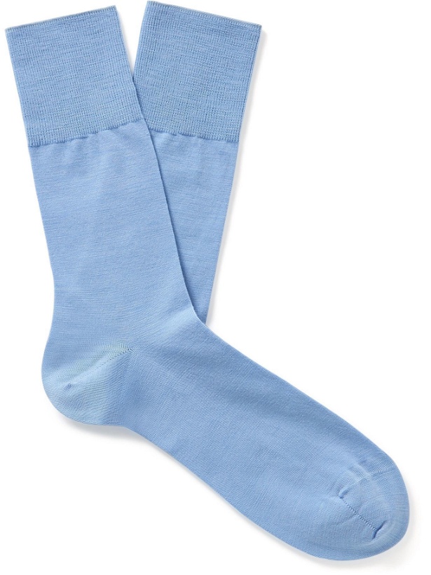 Photo: FALKE - Airport Virgin Wool-Blend Socks - Blue