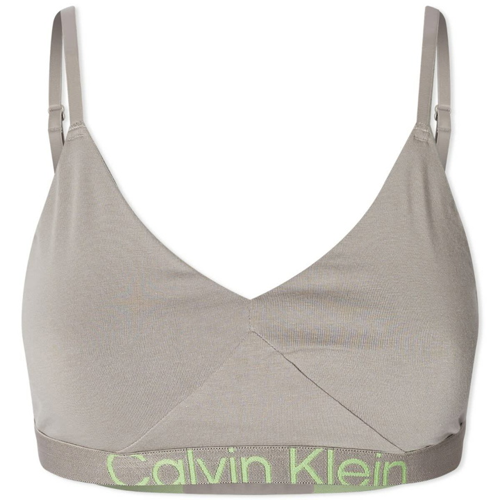 Photo: Calvin Klein Women's CK Unlined Bralette in Satellite/Green Flash