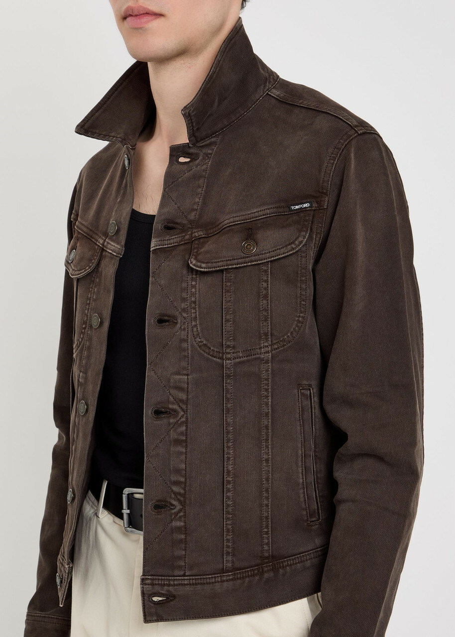 Tom Ford Patch Pocket Denim Jacket Brown