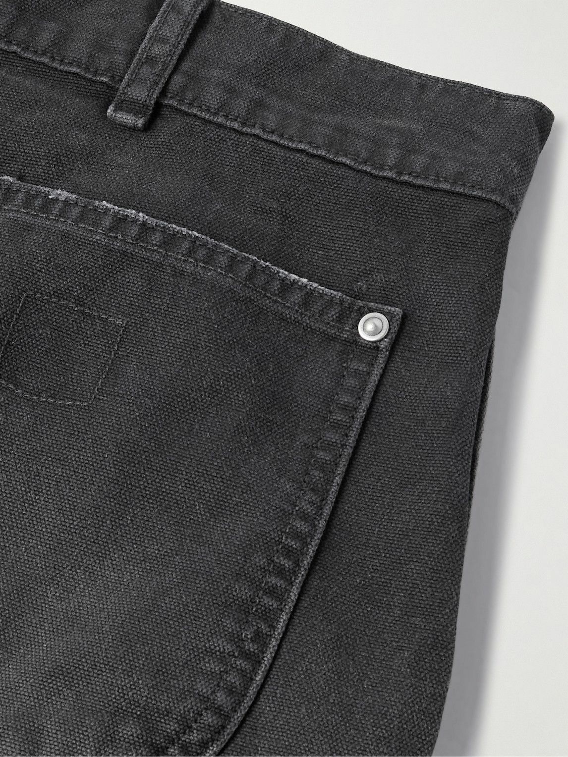 Maison Margiela - Straight-Leg Panelled Frayed Cotton-Canvas Shorts - Black