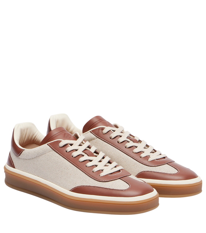 Photo: Loro Piana Tennis Walk leather-trimmed sneakers