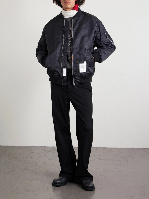 Photo: Neighborhood - MA-1 Appliquéd Padded Twill Bomber Jacket - Black