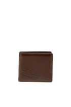 Diesel Bi-fold leather wallet with embossed logo - Small Wallets Mens in Brown