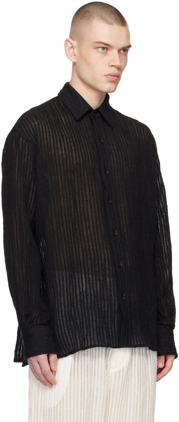 COMMAS Black Sheer Stripe Shirt Commas