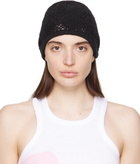 OPEN YY Black Argyle Earflap Beanie