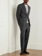Officine Générale - Hugo Tapered Belted Virgin Wool Suit Trousers - Gray