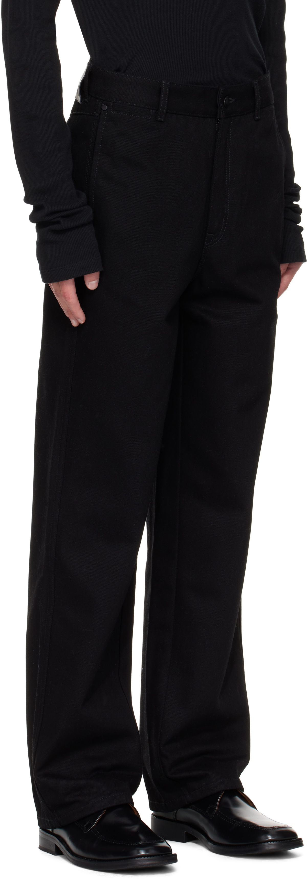LGN Louis Gabriel Nouchi Black 5-Pocket Straight-Leg Jeans