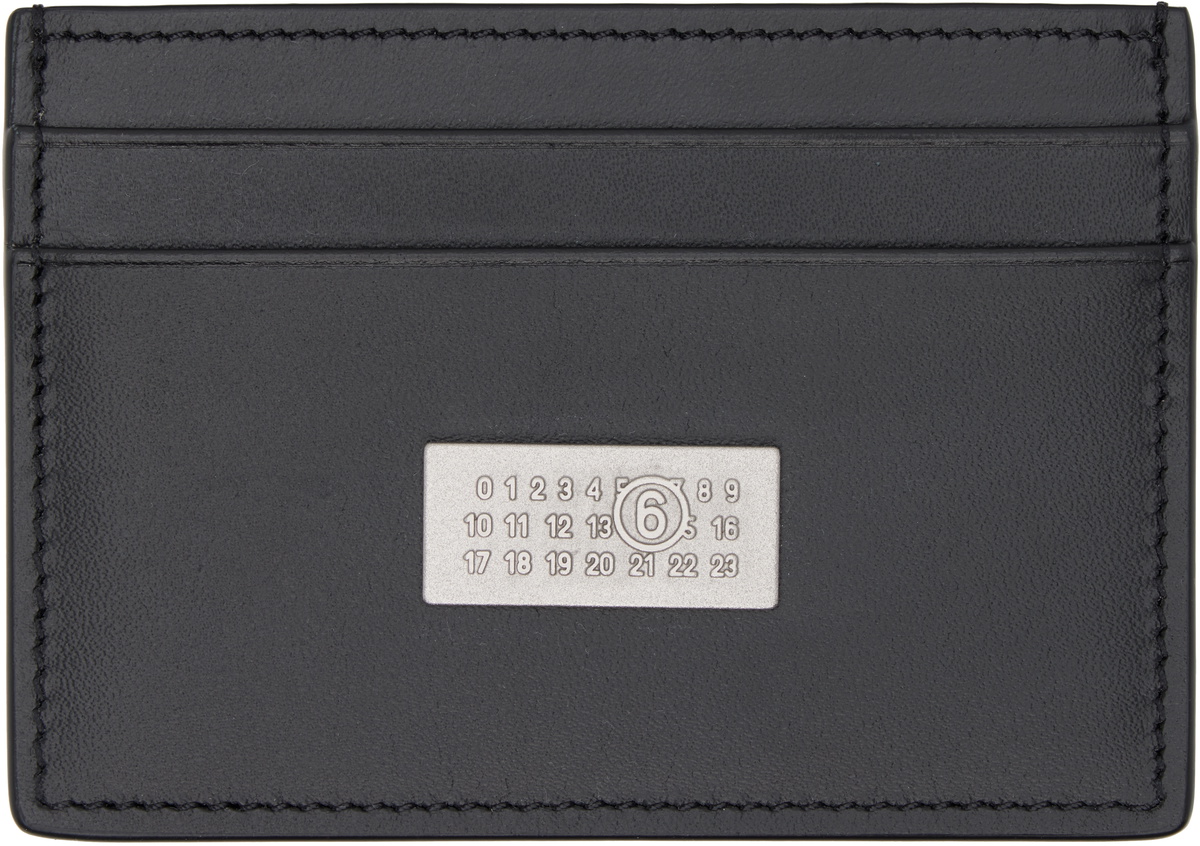 MM6 Maison Margiela Black Numeric Leather Card Holder