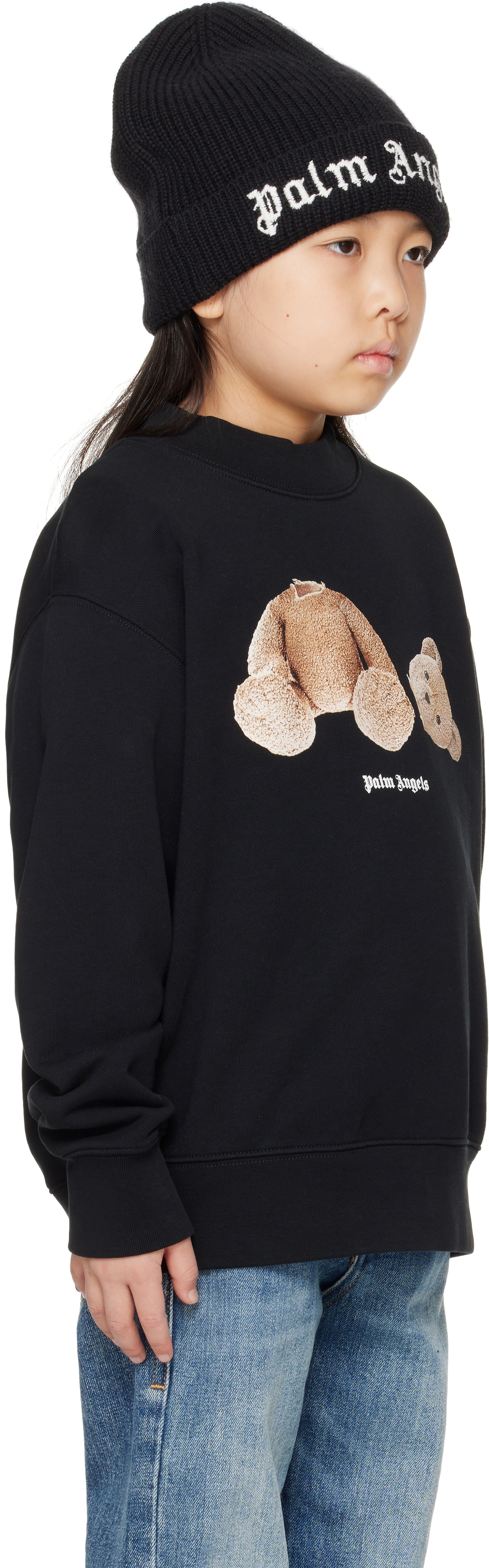 Palm Angels Kids Black Bear Sweatshirt
